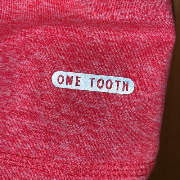 One Tooth Yoga USA MADE coral marled geometric sport workout bra tank top EUC - Picture 8 of 9